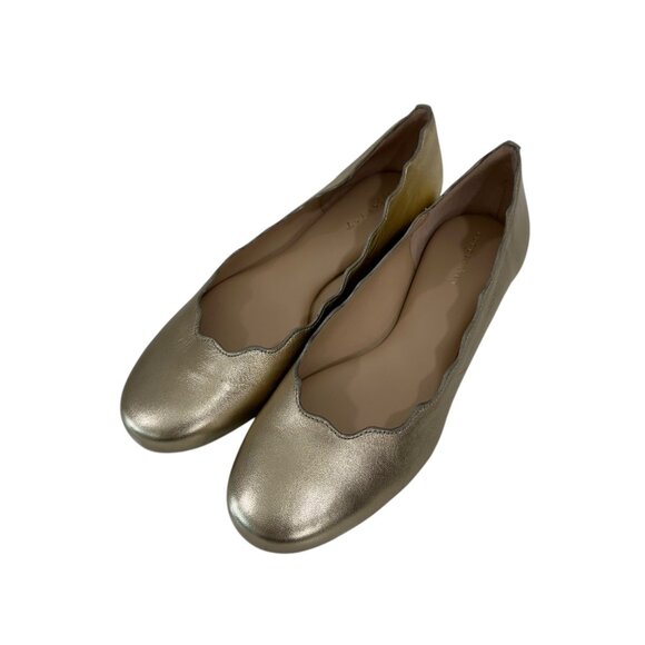 Copper Key Women Metallic Gold Ballet Flats SZ 9.5M Scalloped Edge Slip-On Shoes - Picture 13 of 13